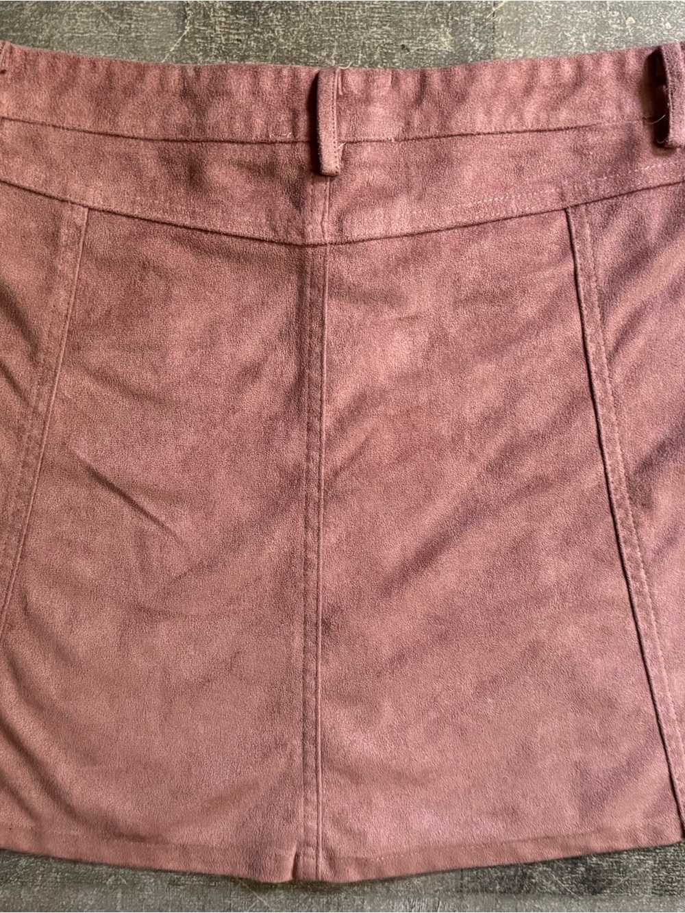 She + Sky Suede Dusty Rose Button-Front Mini Skirt - Picture 2 of 4